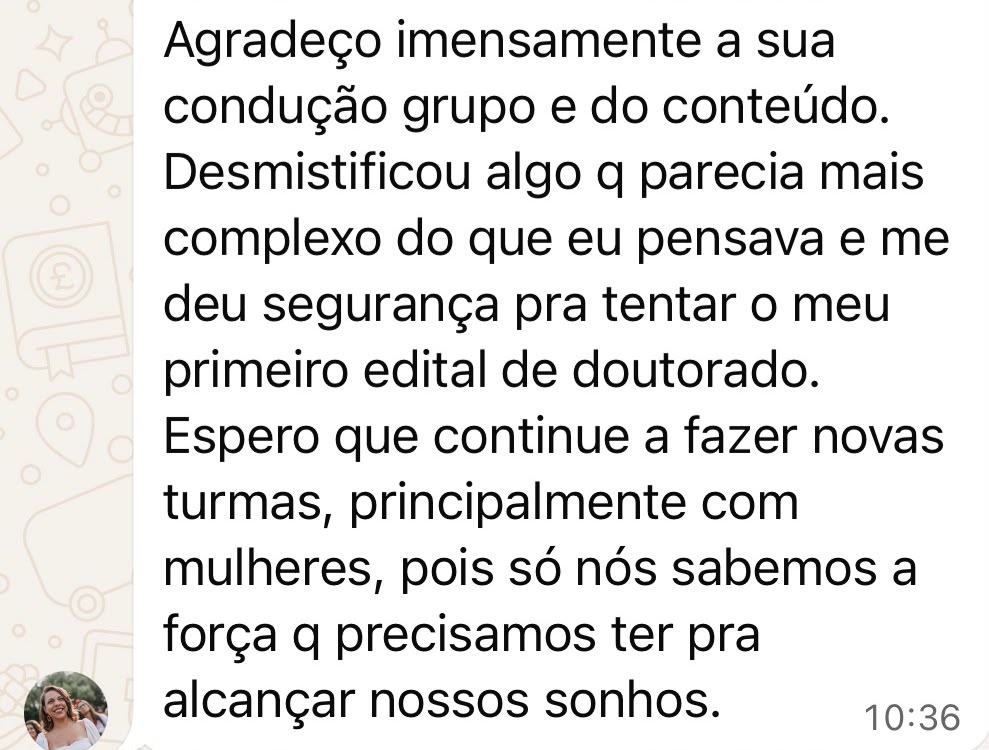 Depoimento de participante do Desafio Escreva seu Projeto em 7 Dias
